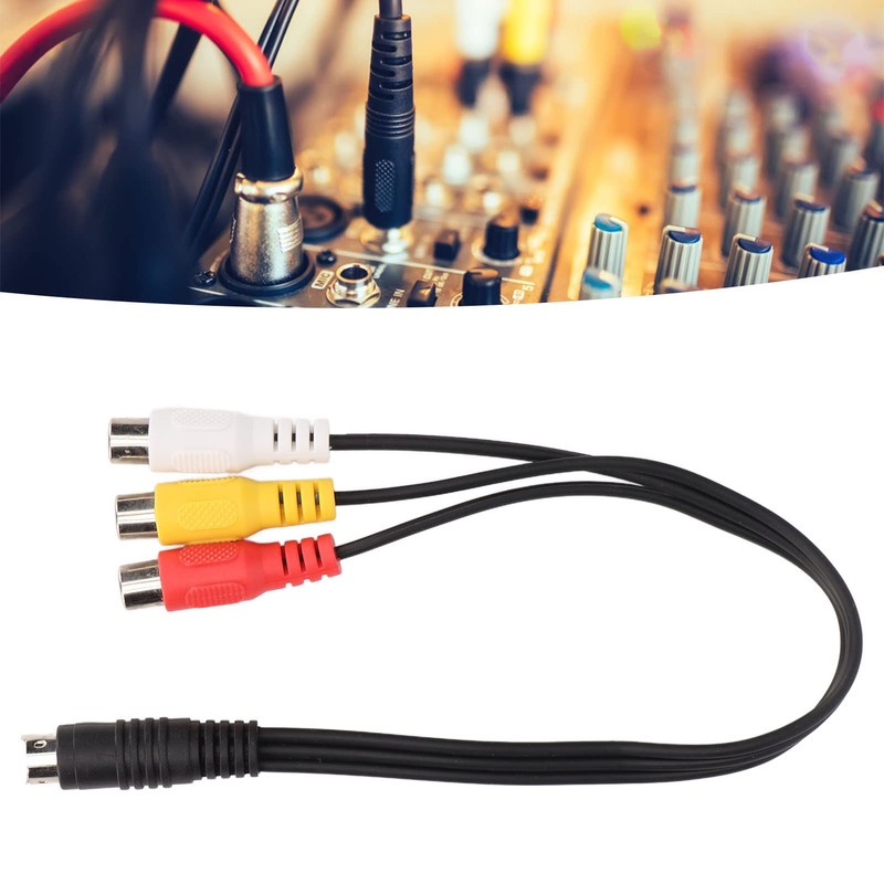 4 Pin S-Video to 3 RCA AV Female Cable for