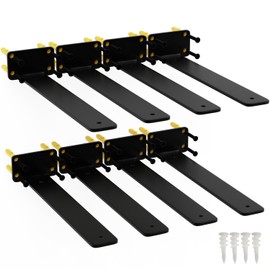 12 Inch Shelf Brackets, 8 Pack Floating Shelf Bracket, 1/5” Thick Carbon Steel Hidden Shelf Brackets, Rustic Industrial Brackets for Wall Decor