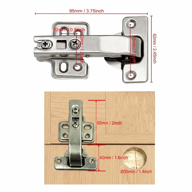 90 Degree Soft Close Cabinet Hinges, Detachable Blind Corner Kitchen