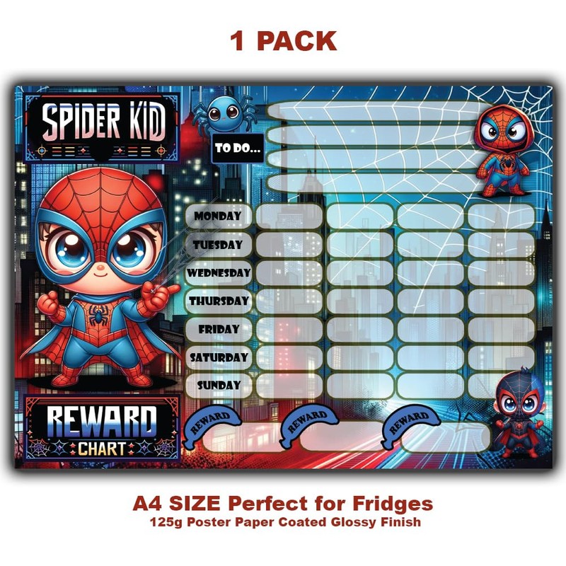 Good Behaviour - Superhero - Spider Kid Themed Reward Chart