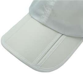 Ducclucc Folding Running Sport Hats Summer Cool UPF 50 Sun Unstructured Baseball Caps for Men Women Breathable Light Quick Dry Travel Golf Hat(One Size, White)
