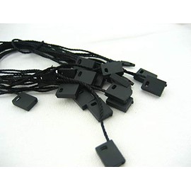 50pcs of Black Tag String Lock Fastener Labeling Tagging Supplies Square end tag Hang