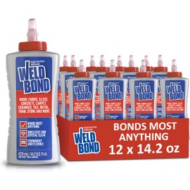 Weldbond Multi-Surface - Wood Glue Gallon, Gallon of Glue for Crafts, Wood Glue for Furniture, Wood Glue for Woodworking & More, Dries Crystal Clear Glue Gallon. 14.2oz /420ml (12 Pack)