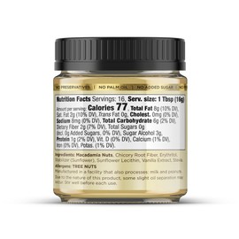 Macadamia Nut Butter, White Chocolate - 1 x 8.8oz - No Added Sugar, No Palm Oil, Plant-based, No Artificial Ingredients