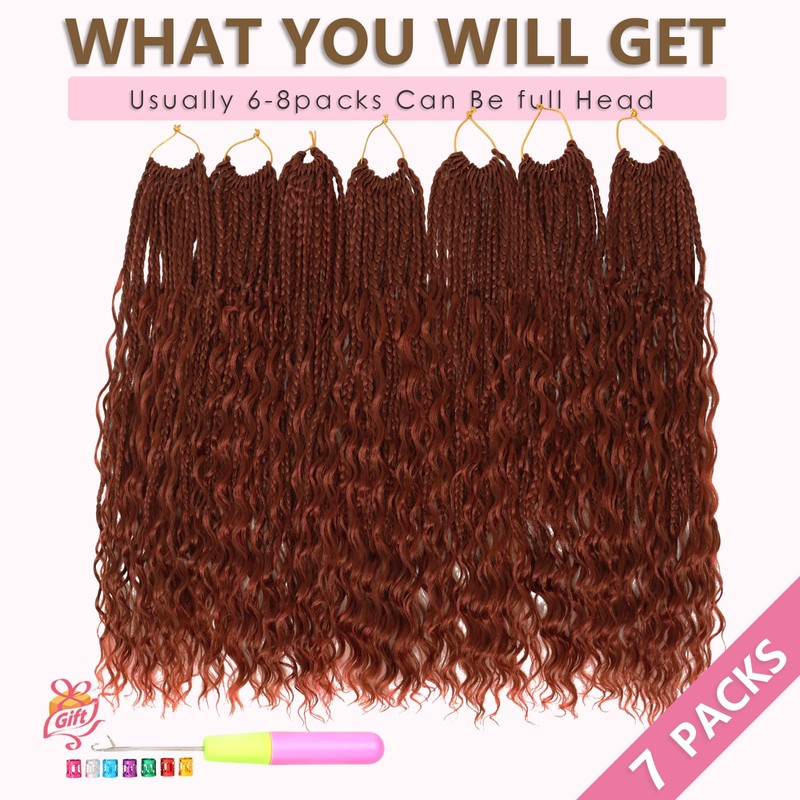 Eeanno Goddess Box Braids Crochet Hair 18 Inch 7 Packs