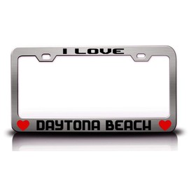 Custom Brother - I Love Daytona Beach City Cities Metal Car SUV Truck License Plate Frame Ch h55