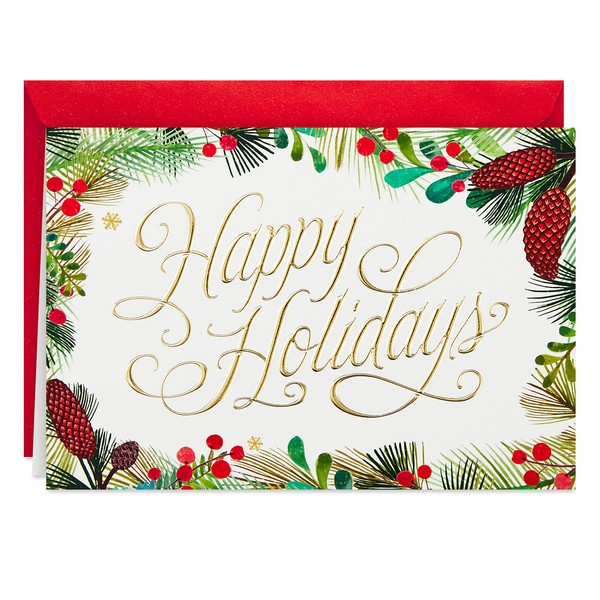 Hallmark Boxed Holiday Cards, Festive Greenery (40 Cards and Envelopes)