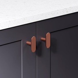 The Hairpin Leg Co. [HLC] Pull Handles - Modern Furniture Hardware - Cupboard Cabinet Handles Drawer Pulls [Bar Trim/55mm/Satin Copper]