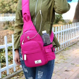 Spencer Canvas Sling Bag for Men & Women - Chest Shoulder Bag Unbalance Crossbody Backpack Daypack for Gym Travel Hiking Outdoor