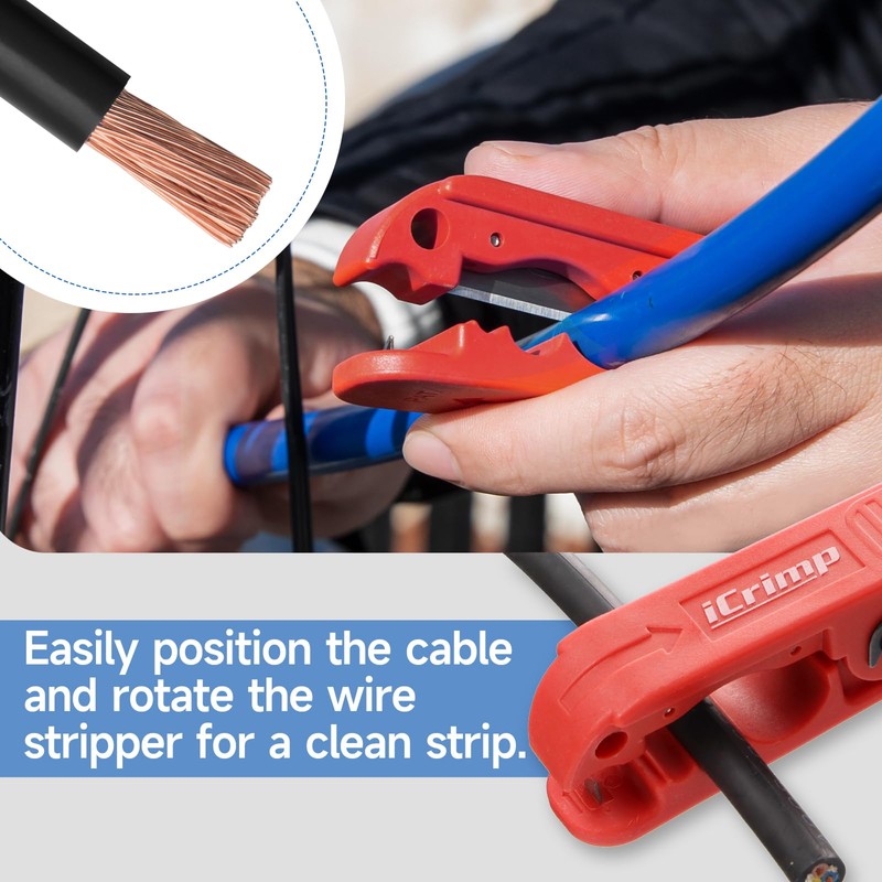 iCrimp Battery Cable Lug Crimping Tool Set includes Cable Lug