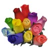 2 Dozen (24) Wooden Roses Colorful Arrangement in Sleeve