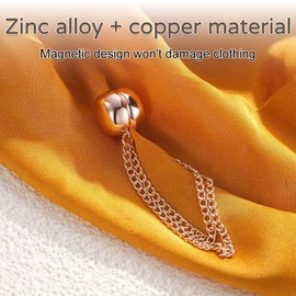 Magnetic Clothes Clips, Pack of 4 Multifunctional Clothing Clips, Removable Magnetic Clothing Scarf Clips with Chain for Cardigans, Cuff Hems