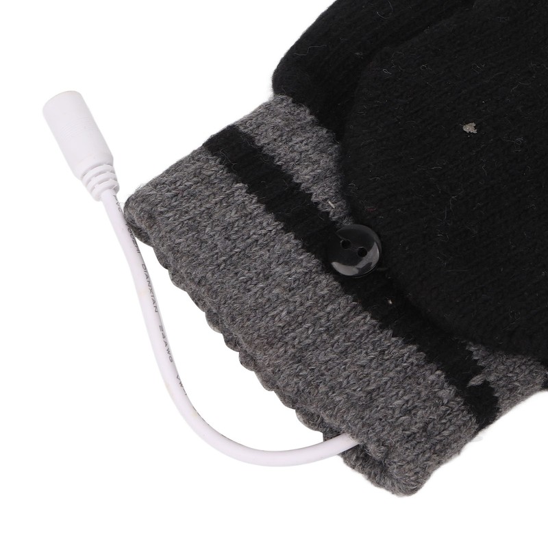 Full and Half Fingers Heating Gloves USB Fingerless Knitting Electric