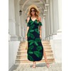 HUSKARY Summer Hawaiian Maxi Dress for Women V Neck Cold
