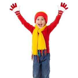 EBOOT Kids Gloves Full Fingers Knitted Gloves Warm Mitten Winter Favor for Little Boys and Girls(Color Set 3,1-3 Years Size,3 Pairs