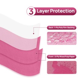 JMU Dental Bibs 50 Pack, 2-Ply Paper 1-Ply Film, Dental Bibs Disposable 13" x 18", Fuchsia