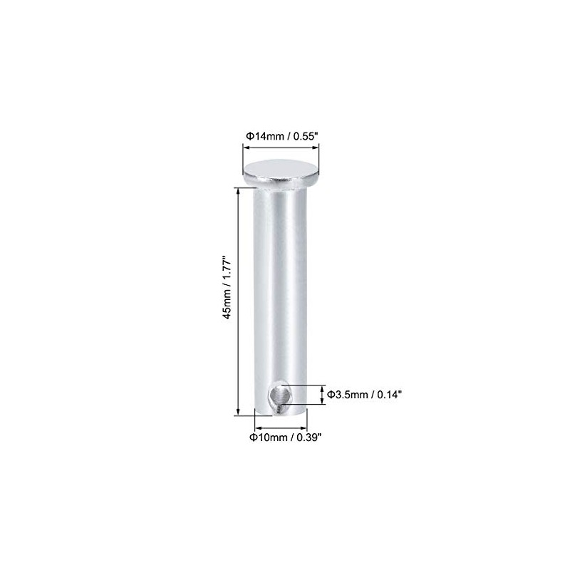 sourcing map Single Hole Clevis Pins - 10mm X 45mm