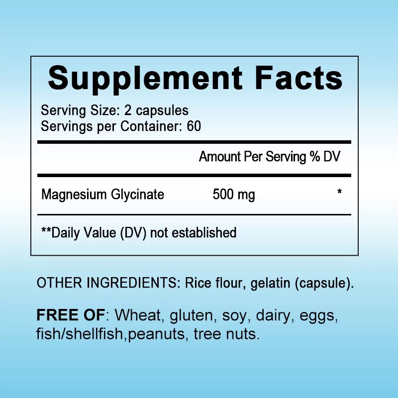 Mulittea Magnesium Glycinate 500mg High Absorption,Imp