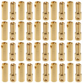 Yiqigou 20 Pairs Gold-Plated 5.5mm Banana Plug Bullet Male Female Connectors for RC ESC Motor Lipo Battery