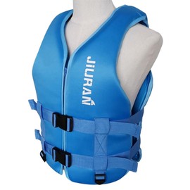 huraty Adult Boating Vest with Secure Leg Straps, Buoyancy Jacket Swim Aid Training Jacket, Front Zip Water Safety Floating Vest with Adjustable Belts(Blue, 2XL)