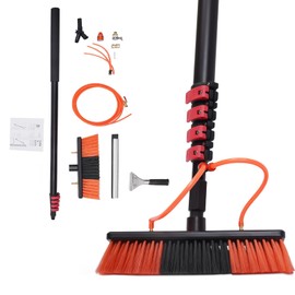 Water Fed Pole Kit Lightweight 24 Feet, w/Squeegee Water Fed Cleaning System, Outdoor Window Cleaner Solar Panel Cleaning and Washing Tool for Window Glass Solar Panel (24FT)