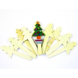 Wooden Lolly Stick Christmas Tree Shapes Pack of 10 by BCreative ®