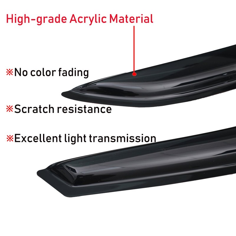 Lightronic Extra Durable Outside Mount Auto Vent Window Visor, Fits