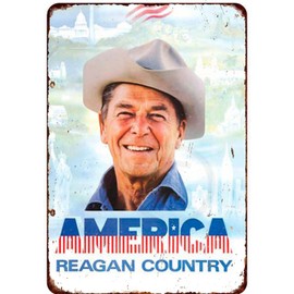 Ronald Reagan Country America Poster Reproduction Metal Sign 8 x 12