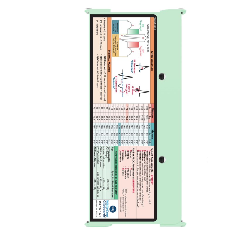 Whitecoat Clipboard® Trifold - EMT Edition (Mint, Trifold)