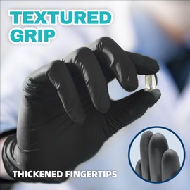 Beastek Black Nitrile Exam Gloves, 4 mil Powder-Free House Cleaning Food Safe Disposable Medical Glove, 1000 Pcs (Large)