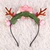 Minkissy Elk Antlers Headband Flower Hair Garland Flower Crown Headpiece