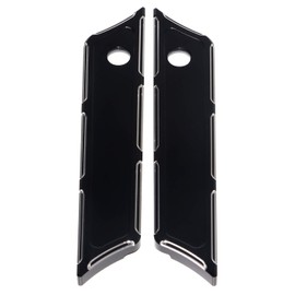 Black Saddlebag Outer Lid Hinge Latch Covers for Harley Electra Glide 2014-2018