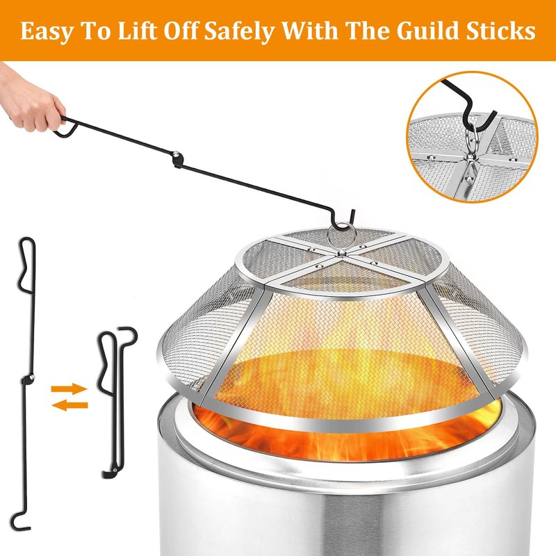 Fire Pit Spark Screen for Solo Stove Bonfire Shield 19.5inch,Stainless