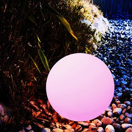 MR.GO Solar Globe Light, RGB Solar Ball Light with Remote/Button Control, Outdoor LED Solar Orb Light with 16 Colors & 4 Modes, for Garden Patio Yard Pathway Ambience Landscape Lighting (10-inch)