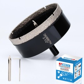 3-1/2" Diamond Hole-Saw Bits with Pilot Drill Bit 3-1/2 in Diamond Tipped Tile Hole Saws with Guiding Bit for Accurate Drilling, for Porcelain Tile Ceramic Pottery Granite Stone Glass Bottles 90mm