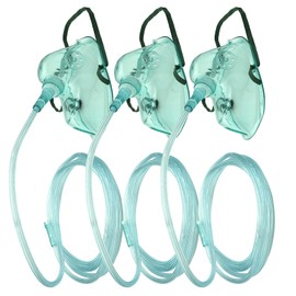DWCHECK 3 Pack Oxygen Mask for Face Adult with 7 Ft Tube, Adult Oxygen Mask with Adjustable Elastic Strap - Adult Elongated XL