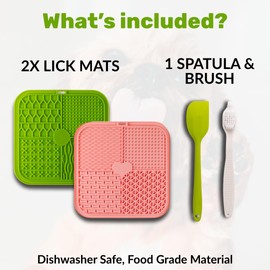 NutriPaw Lick Mat for Dogs | Calming Slow Feeder for Anxiety, Boredom & Digestion | BPA-Free, Dishwasher Safe | For Treats, Wet Food & Supplements (2 Pack)