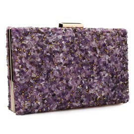 EROUGE Purple Clutch Purses for Women Elegant Lavender Evening Purse for Wedding Party
