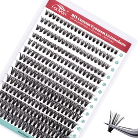 FADVAN Eyelash Extension Cluster 40D Curl D Mix 8-16 mm Eyelash Extension Bundle Eyelashes DIY 280 Pieces (40D-0.07D Curl)