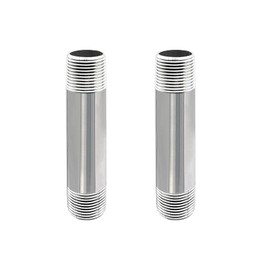 GeilSpace 3/4" x 4" Stainless Steel Pipe, 304 Pipe Nipple Fits Standard 3/4 Inch Threaded Pipes and Fittings, DIY Industrial Metal tube (2 PCS)