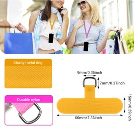Yuomeaz 12 Pcs Phone Tether Tab, Safety Lanyard Patch Adjustable Strap, Adjustable and Removable Universal Cell Phone Multifunctional Patch without Adhesive (6 colors)