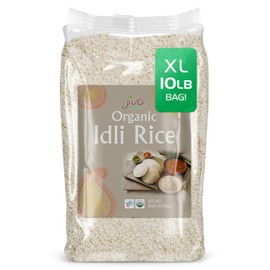 Jiva Organic Idli Rice 10 Pound Bag - Non-GMO, USDA Organic, Vegan, Perfect for Idli & Dosa - Short Grain Parboiled Rice