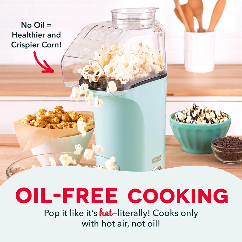 DASH Hot Air Popcorn Popper Maker with Measuring Cup to