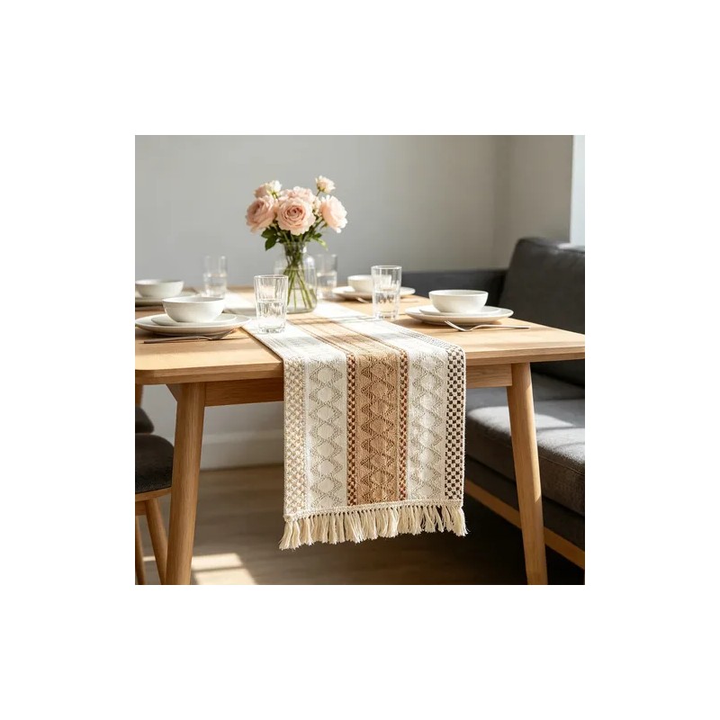Bandera De Mesa, Lino A Rayas, Cuerda, Retazos, Montaje Para