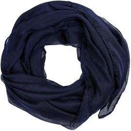 Women scarves plain lightweight all seasons shawl (Navy)