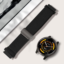 Oanux 22mm Magnetic Stretchy Nylon Band Compatible with Garmin Vivoactive 4/Venu 3/Venu 3, Solo Loop Elastic Sport Strap Wristband Replacement for Forerunner 965/955/265/255 Women Men