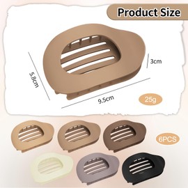 6 Stück Entenschnabel Haarspange Damen, Haarklammer Flach, Französische Flat Claw Clips mit Innenzähnen, Starker Halt für Alle Haartypen, Leicht & Bequem für Alltag, Sport, Autofahren (Matte Textur)