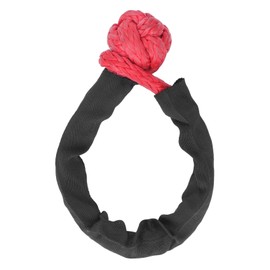 Soft Shackle 20mm 41000 LBS Break Strength Recovery Rope Shackle with Protective Sleeve for Truck Large SUVs Offroad Vehicle Red