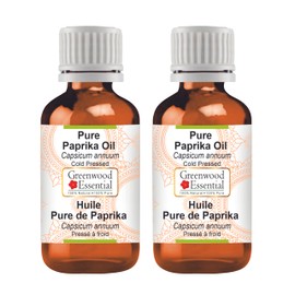 Greenwood Essential Pure Paprika Oil (Capsicum annuum) Cold Pressed 100ml x 2 (6.76 oz)