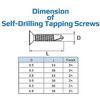 Metal Screws Self Tapping Phillips Countersunk Self Drilling Zinc Plated